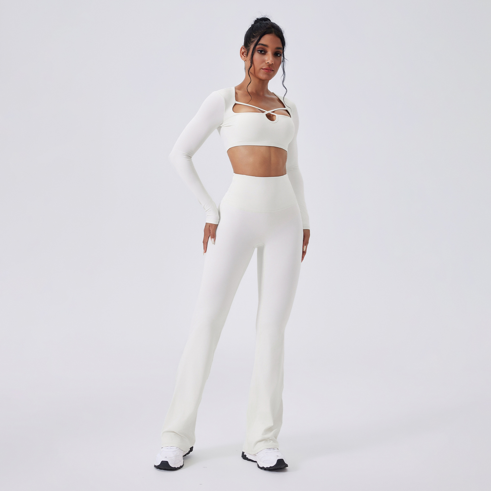 1.Women's Running & Fitness Set: Shorts, Halter-Neck Sports Bra, and Yoga Wear